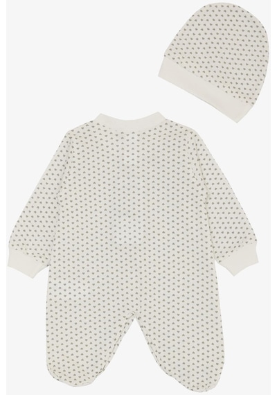 Breeze Kız Bebek Patikli Tulum Minik Kalp Desenli 0-6 Ay, Beyaz-beyaz Beyaz