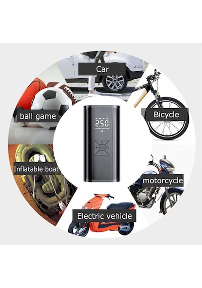 Ga97 6000mah Taşınabilir Elektrikli Hava Pompası 150psi Lastik, Bot, Top Şişirme Oto Hava Kompresörü 01