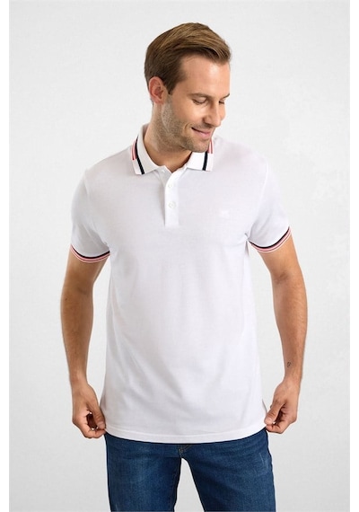 Süvari Beyaz Slim Düz Baskısız Pike Polo Yaka Tişört Sts1014000022-bey