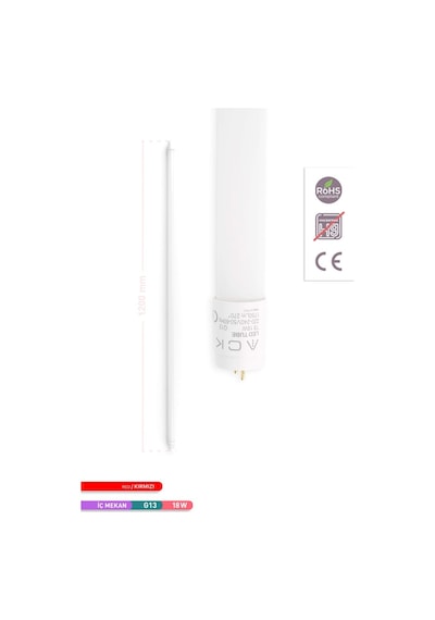 ACK 18W LED Tüp Floresan Ampul Kırmızı G13