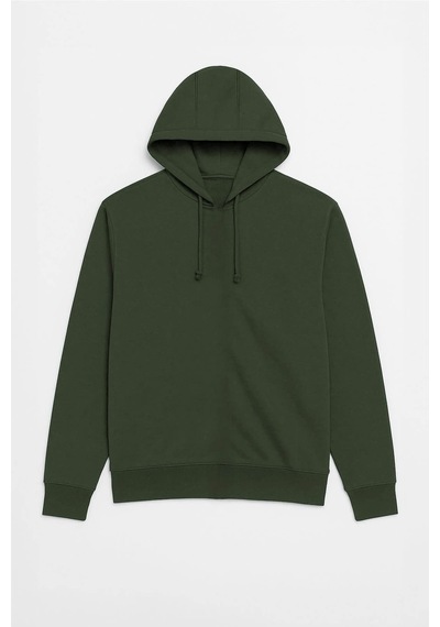 Markapia Erkek Kapüşonlu İçi Polarlı Sweatshirt Haki