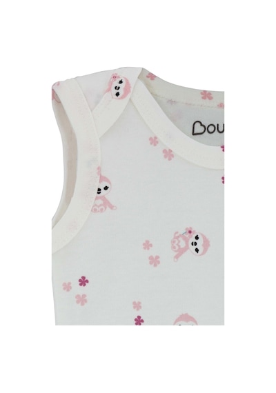 Uygunbebe Boumini Kolsuz Bebek Çıtçıtlı Askılı Body Pembe Tembel Zarf Yaka 0-36 Ay