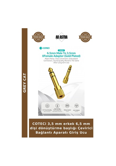 Coteci 3,5 Mm Erkek 6,5 Mm Dişi Dönüştürme Başlığı Çevirici Bağlantı Aparatı Giriş Ucu
