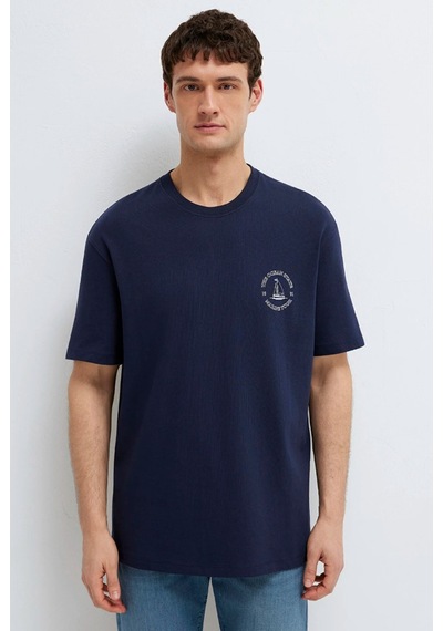 Mavi M0613282-82318 Gemi Baskılı Tişört Erkek T-shirt Lacivert