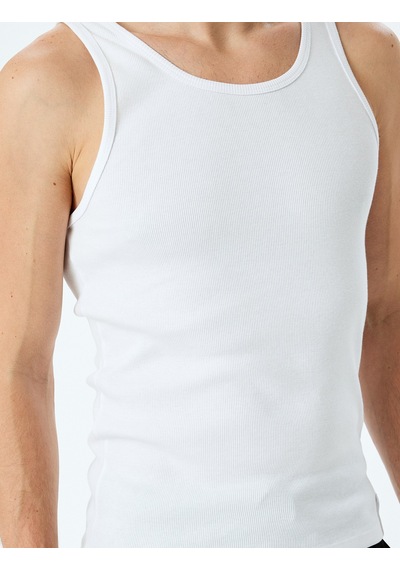 Koton Bisiklet Yaka Slim Fit Kolsuz Basic Atlet Beyaz 5sam30003mk Beyaz