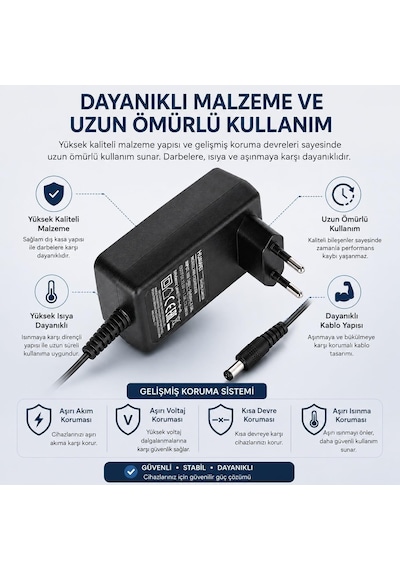 Primex Px-12v2a Huawei 12v 2a Adaptör, 5.5mm 2.5m Standart Uç 12v Adaptör, 12v2a Şarj Adaptörü,