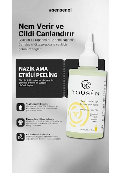 Yağlı Ve Karma Ciltler İçin Gözenek Sıkılaştırıcı Ve Sebum Dengeleyici Tonik 200 Ml
