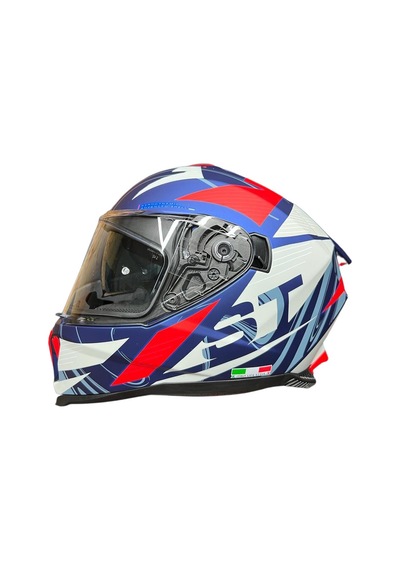 Sway SW-865 Güneş Vizörlü Full Face Motosiklet Kaskı Mavi - Kırmızı - Beyaz