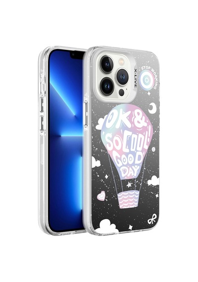Apple Uyumlu iPhone 13 Pro Max Kılıf Desenli Zore Silver Sert Kılıf