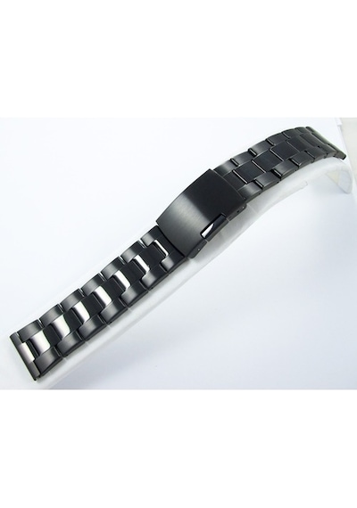 20Mm Siyah Metal Saat Kordonu Çelik Kolçak 1. Kalite Kolçak
