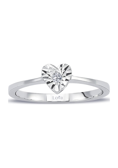 Lova 0,50 Karat Efektli Pırlanta Kalp Tektaş Yüzük - 1020431