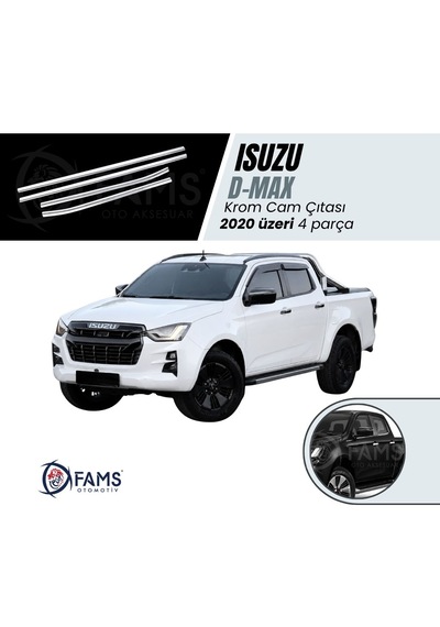 Isuzu D-max Krom Cam Çıtası 4 Prç. 2020 Üzeri P.çelik