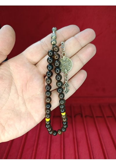 Sandal Ağacı Tesbih Küre Kesim Kahverengi 8mm T-806