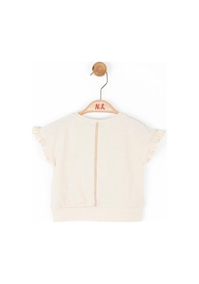 Nk Kids Kız Bebek Kolları Fırfırlı T-shirt-14103 Bej
