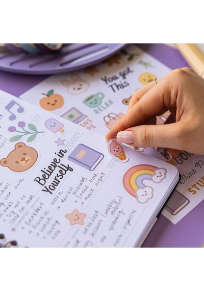 A5 Sticker Book 466 Adet 18 Yaprak Renkli Etiket Defteri 1
