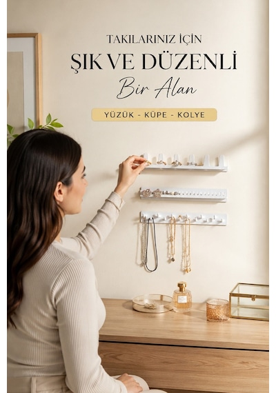 Yapışkanlı Takı Organizer Askısı Kolye Küpe Yüzük Bileklik Düzenleyici Takı Askılığı Diğer