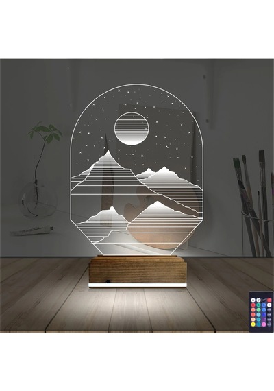 Luvivia Uzay Gezegen Yıldız 3d Lamba - Masa Gece Lambası Şeffaf