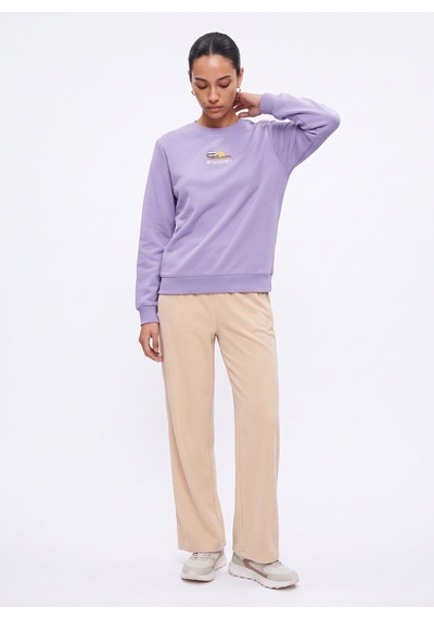Discovery Expedition D6wl-swt3567 Lila Rahat Baskılı Kadın Sweatshirt
