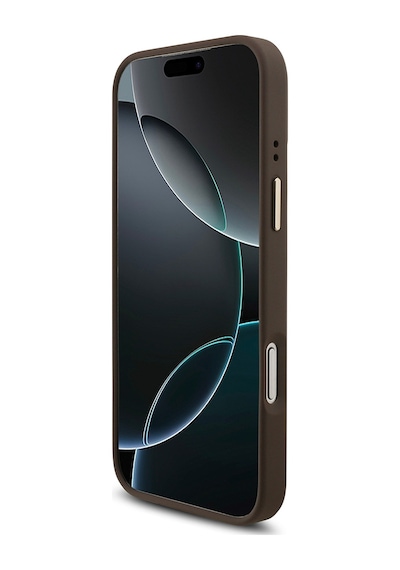 Apple iPhone Uyumlu 18 Pro Max Kılıf Guess  Lisanslı 4g Büyük Metal Logolu Kalın Askılı Kapak Kahverengi