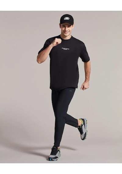 Skechers M Graphic Tee Reflect Logo Oversize T-Shirt Erkek Siyah Tshirt S231094-001
