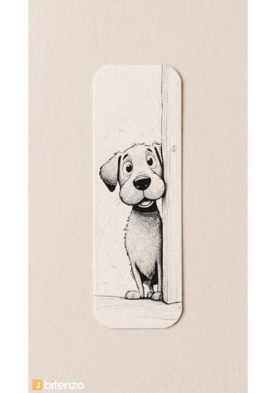 Sevimli Köpek Figürlü Kabartma Dokulu Kitap Ayracı - Minimalist Beyaz Kitap Aksesuarı