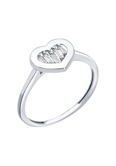Diamond Line - Gülaylar - Beyaz Altın 8 Ayar Kalp Yüzük (529886406)