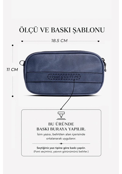 Getto Deri Dors Hakiki Deri Kişiye Özel İsim Baskılı El Çantası Floter Siyah