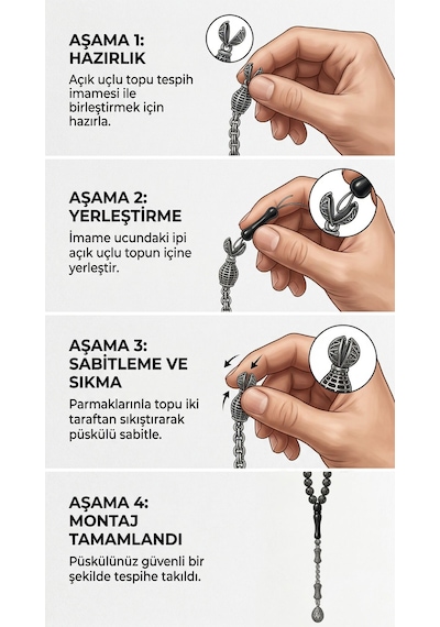 Koleksiyonluk 925 Ayar Gümüş Otantik İşleme Arnavut Zincir Balon Kafes Tesbih Püskül Ucu Rzt10044p