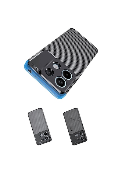 Xiaomi Redmi Note 13 Pro 5G Kilif Kamera Korumalı Karbon Silikon