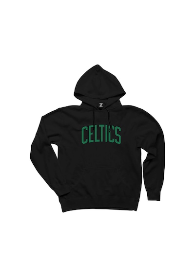 Boston Celtics Yazı Siyah Kapşonlu Sweat Siyah