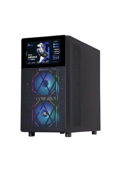 Powerboost PB-P4367BB 3 RGB Fanlı LCD Ekranlı Mid-Tower Oyuncu Bilgisayar Kasası