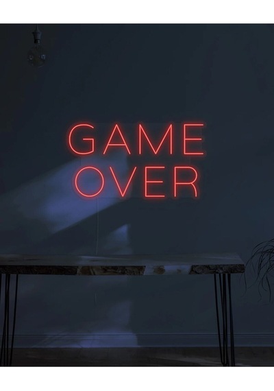 Game Over Yazılı Neon Tabela Kırmızı