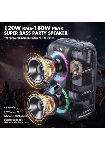 W-King T9 Pro 250w Party Box 24S Bluetooth 5.3 Hoparlör