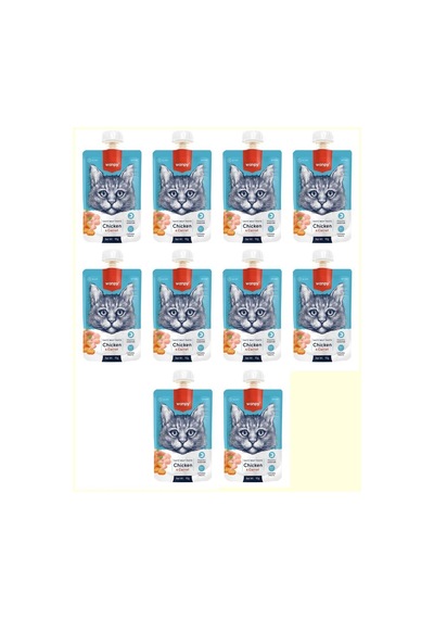 Wanpy Taze Tavuklu & Havuçlu Kedi Et Ezmesi 10 x 90 G