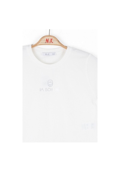 Xo Kids Kız Çocuk Tişort 8-14 Yaş 38302 Ekru - Gri