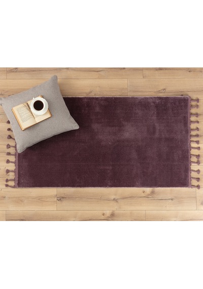 Madame Coco Carol Saçaklı Halı - Antrasit - 80x150 Cm 1khalı0966