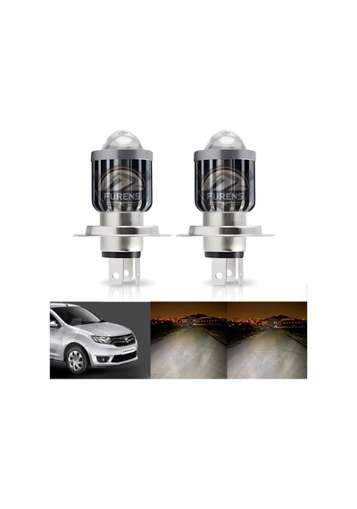 Dacia Logan Araca Özel Far Seti Mercek Led Xenon Uzun Kısa Tek Renk Beyaz