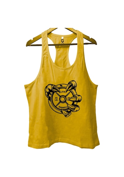 Top Glory Claw Sarı Gym Fitness Tank Top Sporcu Atleti