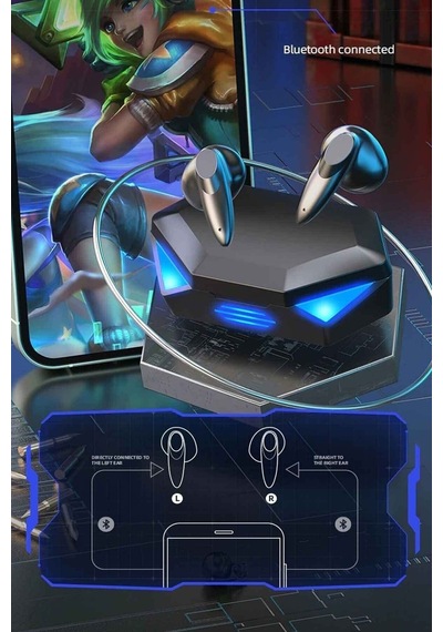 Bluetooth Oyucu Kulaklığı G20 Son Sürüm Düşük Gecikmeli Siyah Gaming Kulaklık