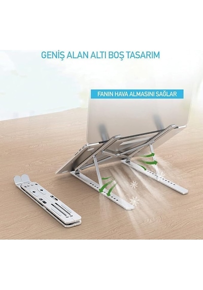 Taşınabilir Laptop Standı Macbook Standı Notebook Standı Tüm Laptoplarla Uyumlu Bilgisayar Stan
