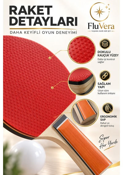 Masa Tenisi Raket Seti 2 Raket 3 Top Pinpon Raket Takımı Masa Tenisi Seti