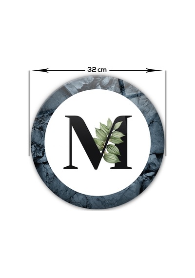 Decorita Cam Kesme Tahtası - Cam Kesme Tablası - Harfli Tasarım M Çap 32 CM
