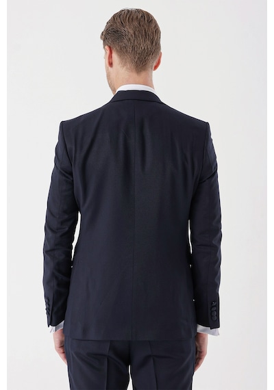 İmza Koyu Lacivert Desenli Armürlü Çıkarılabilir Mono Yaka Yelekli 6 Drop Slim Fit Smokin Damatlık Takım 1001230202-Koyu Lacivert İmza Koyu Lacivert Desenli Armürlü Çıkarılabilir Mono Yaka Yelekli 6 Drop Slim Fit Smokin Damatlık Takım 1001230202-Koyu Lacivert