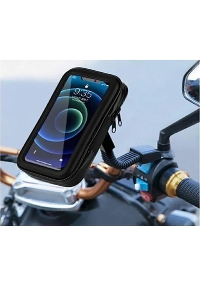 Su Geçirmez Fermuarlı Kılıflı Bağlantılı Cüzdanlı Uyumlu Telefon Tutacağı Motorsiklet Telefon Tutucu