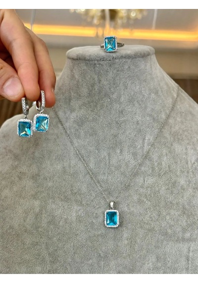 Mavi Topaz Set Takı 351
