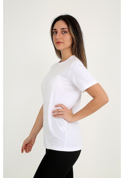 Rubadi Kadın Beyaz Tişört - %100 Pamuklu Bisiklet Yaka Kısa Kollu Baskısız Düz Renk Basic Model Rubadi Kadın Beyaz Tişört - %100 Pamuklu Bisiklet Yaka Kısa Kollu Baskısız Düz Renk Basic Model
