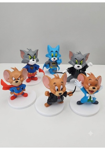 Tom Ve Jerry Kahraman Kostümlü Figür 6'lı