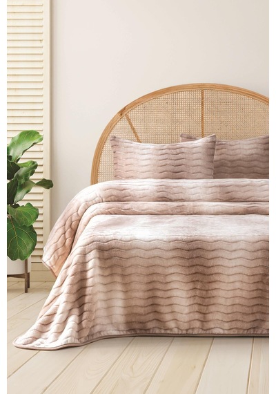 Merinos Dream Home 3 Parça Battaniye Seti Bej Bej