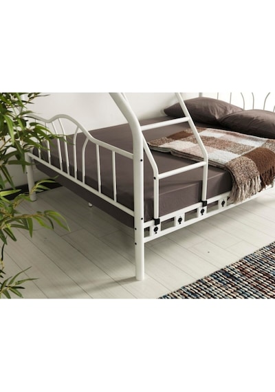 Teknor 3 Kişilik Ebeveyn Yatak Odası 3lü Yazlık Misafir Metal Ranza 140 190 + 90 190 Cm