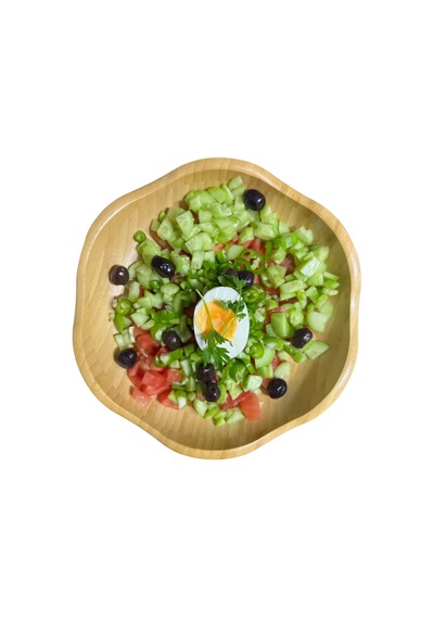Dekoratif Bambu Servis Tabak, Servis Tabağı, Salata Tabağı, Çap 20 Cm Ahşap - Bej